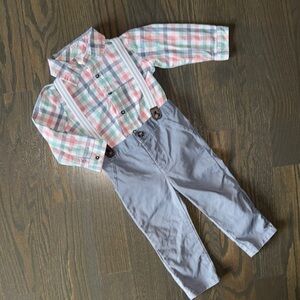 Carter’s Just One You Plaid Long Sleeve Suspender Set | 18M